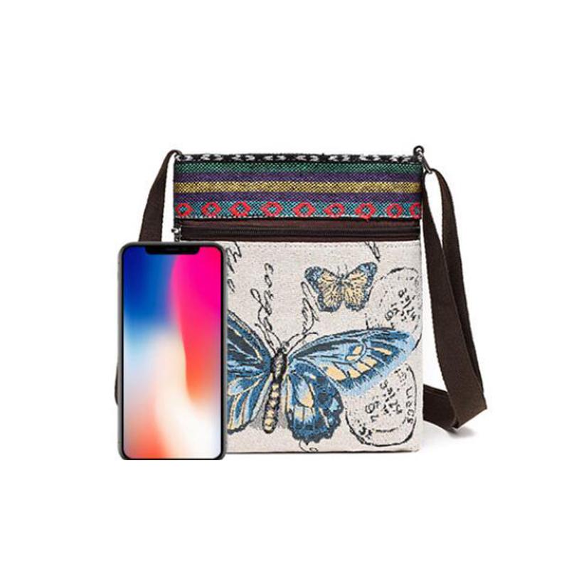 Yogodlns Женская сумка через плечо, кошелек для телефона, сумка в этническом стиле, маленькая холщовая сумка с вышивкой в ​​стиле ретро