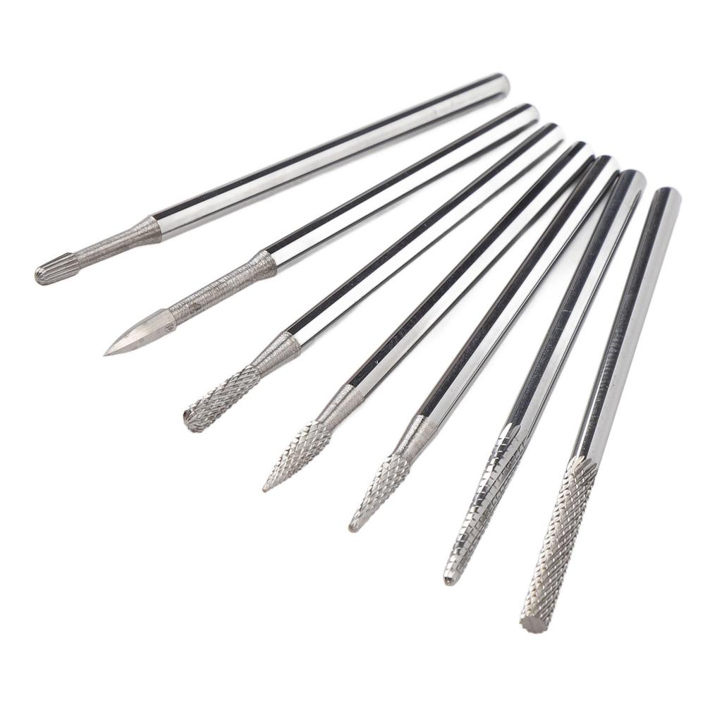 7pcs Nail Polish Removal Bits Set Tungsten Carbide Manicure Grinding Nail Drill Bits with Clear