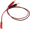Мягкий силиконовый зарядный кабель 20AWG | Штекер типа «банан» 4,0 мм, «папа» — разъем JST | 30 см | Совместим с Radiofly | Черный, пластик
