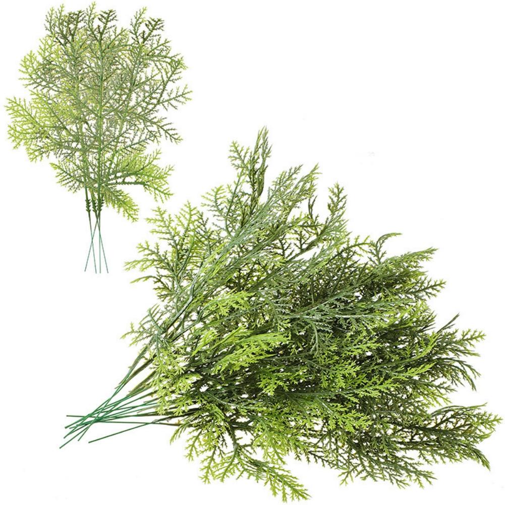 20 Pcs Artificial Leaves Branches 11.8 Inches Pine Stems Christmas DIY Accessories For Home Garden Decoration