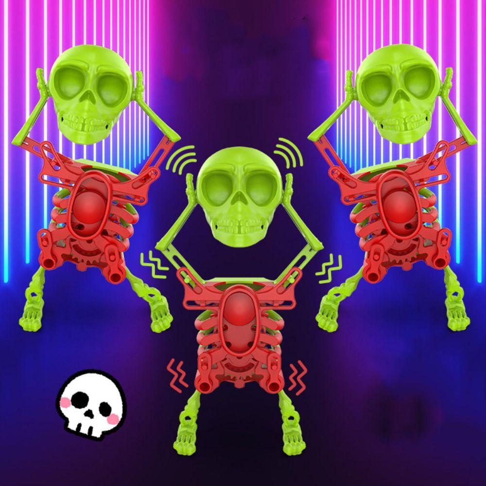 Simulation Wind-up Dancing Skeleton Toy Plastic Spring Clockwork Toy  Desktop Ornament