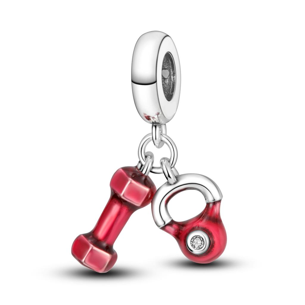 Спорт Любовь Подвеска Шарм Подходит Браслет Ожерелье Медь Покрытая Позолотой Коньки Футбольные Бусины Подвеска Оригинальные Украшения