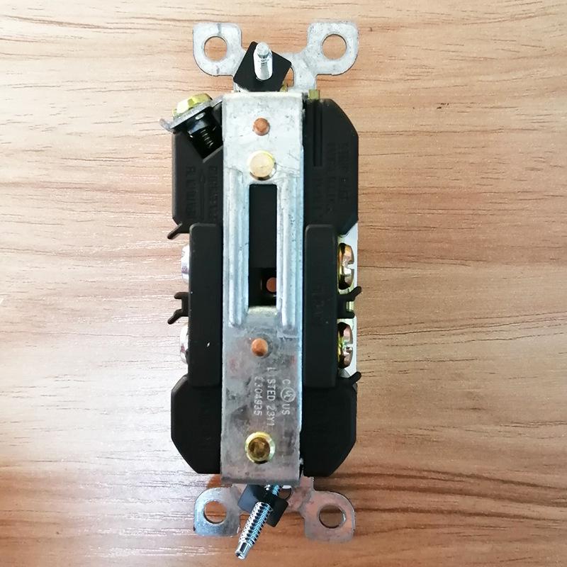 White 20A American Double Duplex Outlet, US Standard, Industrial Double Gang, Six-Hole Flush Mount, 5-20R