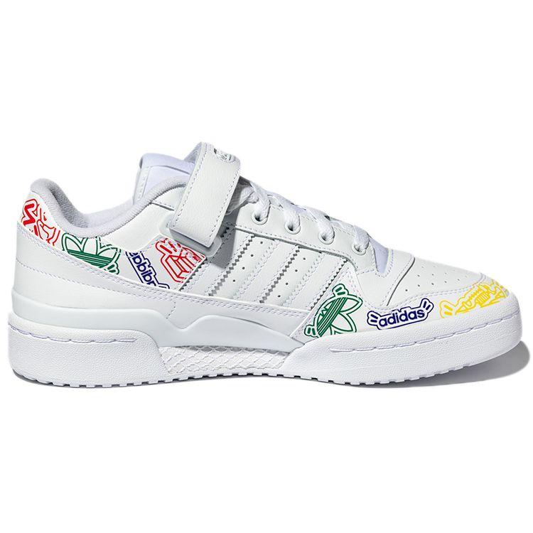 adidas Кроссовки унисекс с низким сплошным принтом Forum White Cloud-White Core-Black GW4922