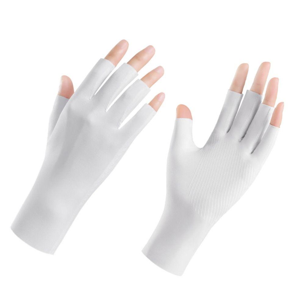 High Elasticity Nail Painting Gloves Nail Uv Protection Nail Art Mittens Sunscreen Gloves Women