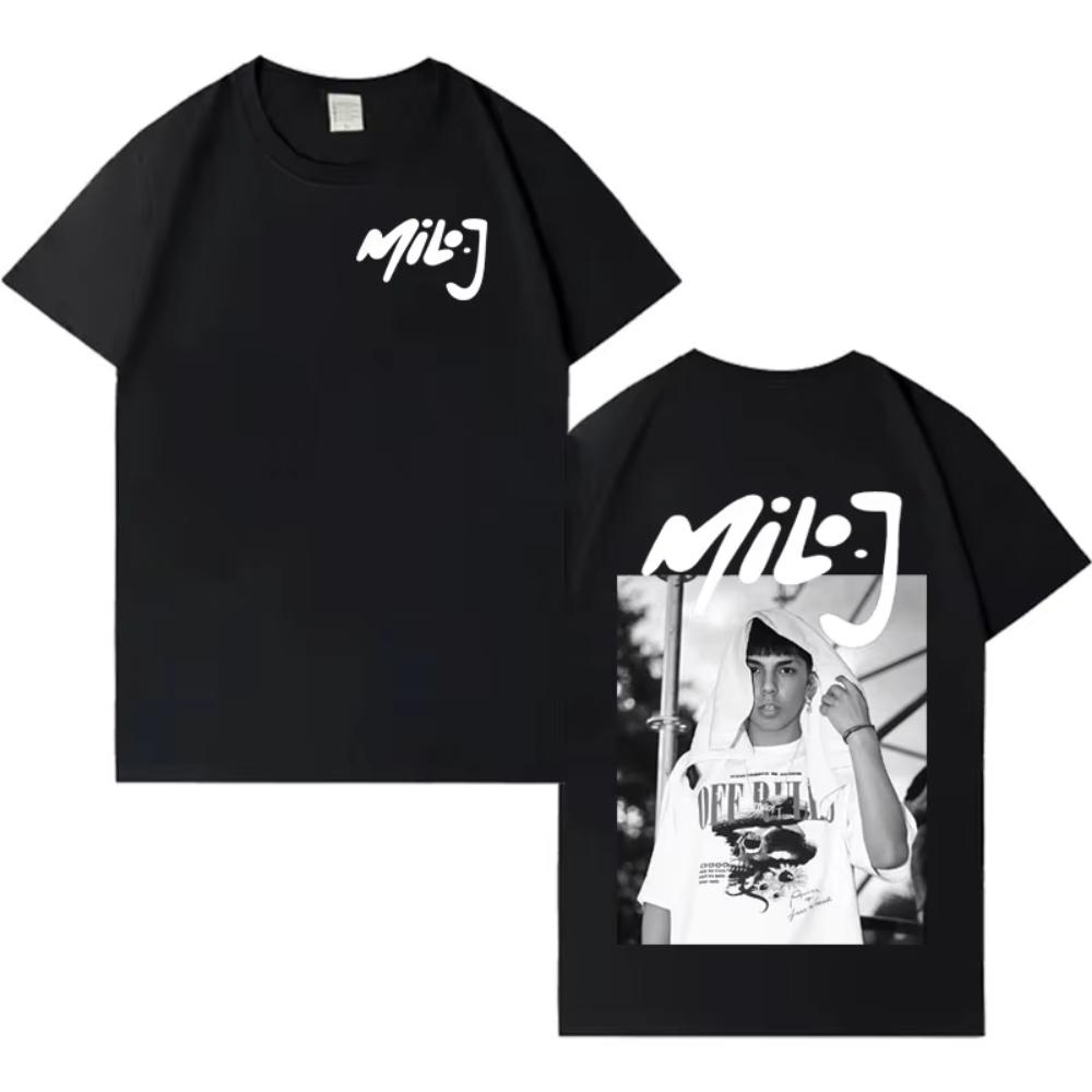 Rapper Milo J Модная Графическая Футболка Унисекс Женские Готические Футболки Эстетичная Свободная Футболка с Круглым Вырезом Из Чистого Хлопка С Коротким Рукавом