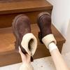 Модные универсальные теплые бархатные короткие ботинки Birkenstock детские сезонные нишевые с толстой подошвой снегоступы женские