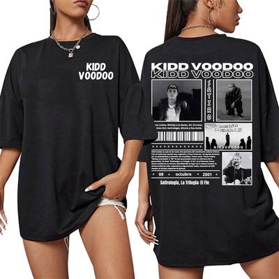 Футболка с графикой тура рэпера Kidd Voodoo в Чили для мужчин и женщин, стильная хип-хоп уличная летняя футболка из 100% чистого хлопка