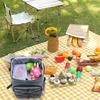 Picnic Bag Large Capacity Waterproof Oxford Cloth Cooler Bag with Adjustable Straps Side Mesh Pockets