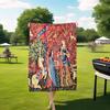 1PC Medieval Lady and Unicorn blanket, al season lightweigh Poster blanket home office outdoor nap multifunc Poster blanketional blanket