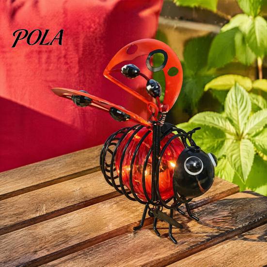 Decorative Solar Powered Lights Hanging Bee Lights, Metal Bouncy Spring Ornaments, Weatherproof Garden Lamps IP65 Waterproof Fairy for Outdoor