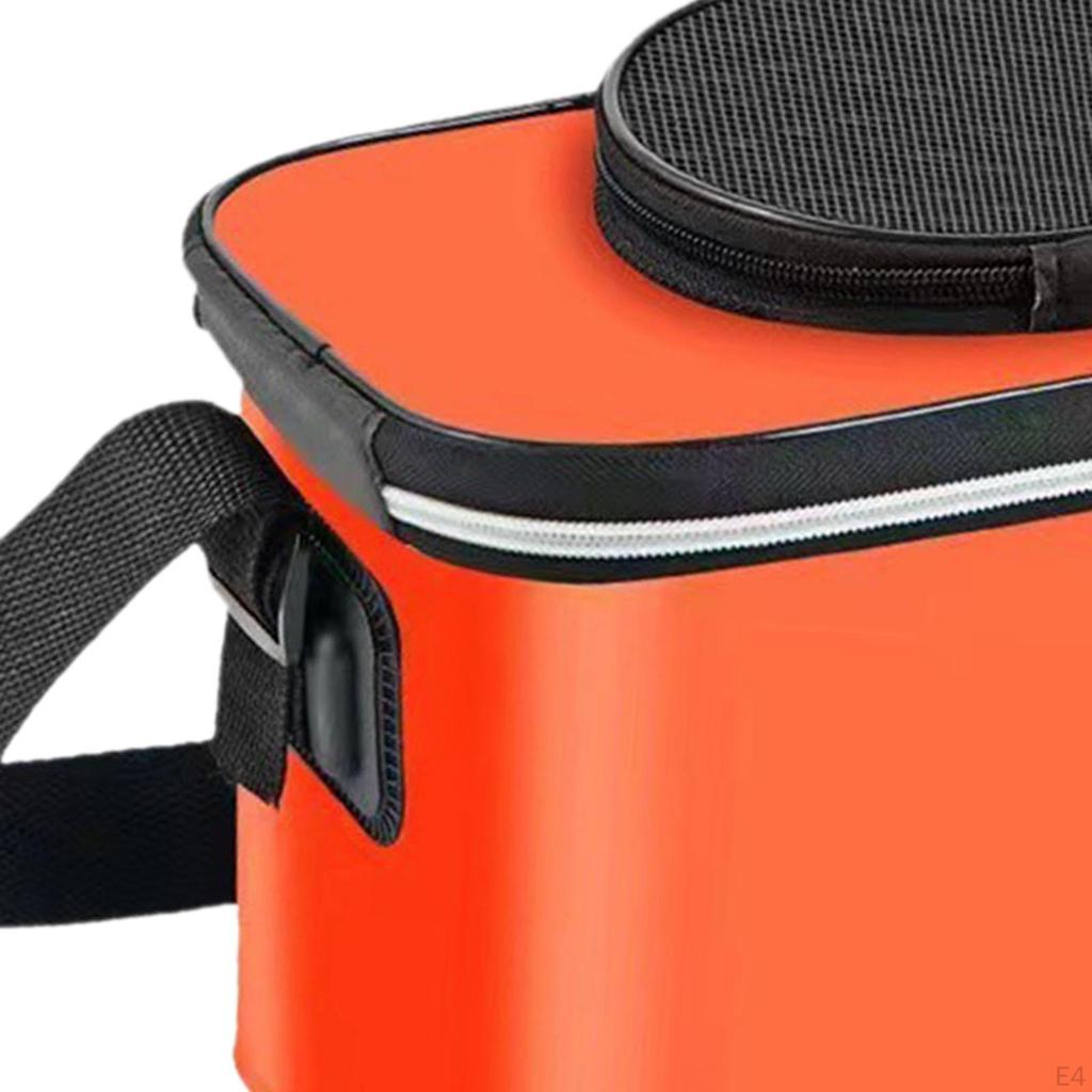 Складное рыболовное ведро с ремнем для живой рыбы, идеально для пеших походов и кемпинга