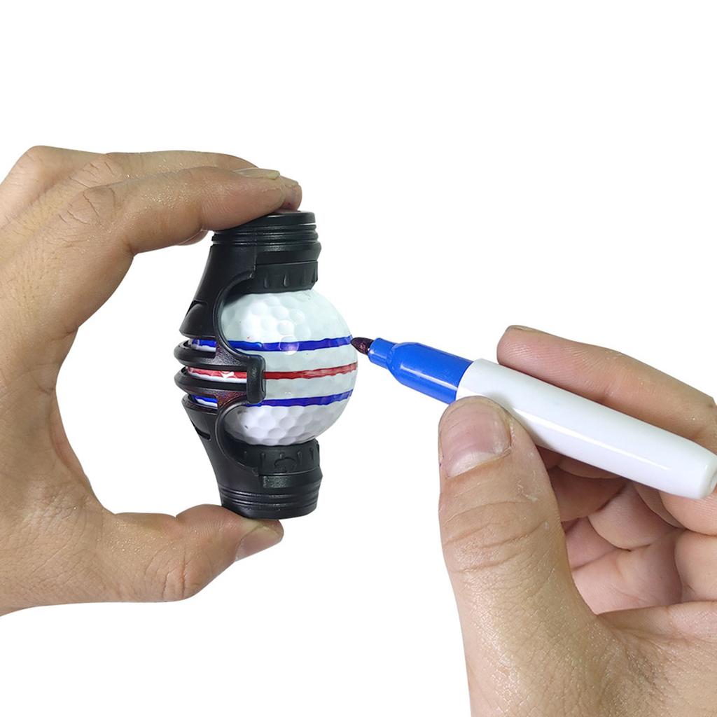 Golfballs Line Marker With 2 Pens Golfball Liner Template Lines Marker Tool Putt Liner 3-Line Golf Ball Marker Stencil