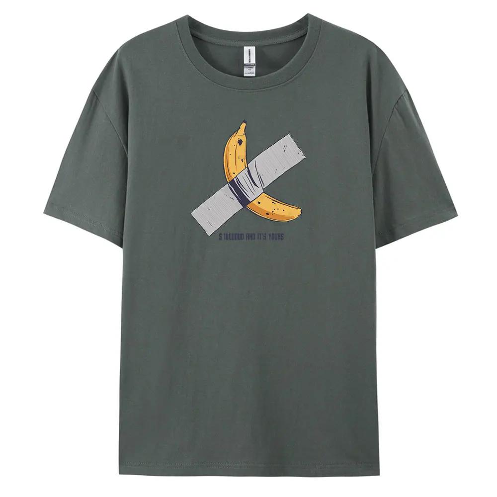 Мужская повседневная футболка с коротким рукавом Banana из 100% хлопка, модный принт, футболки оверсайз, мужская одежда, графические футболки