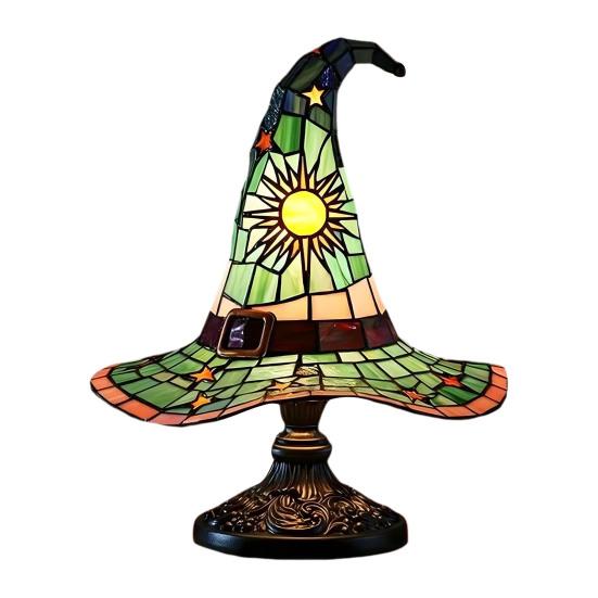 Лампа в виде шляпы ведьмы, светодиодный ночник, мягкое свечение, питание от батареек, светящийся на Хэллоуин, шляпа ведьмы, готический ночник, декор