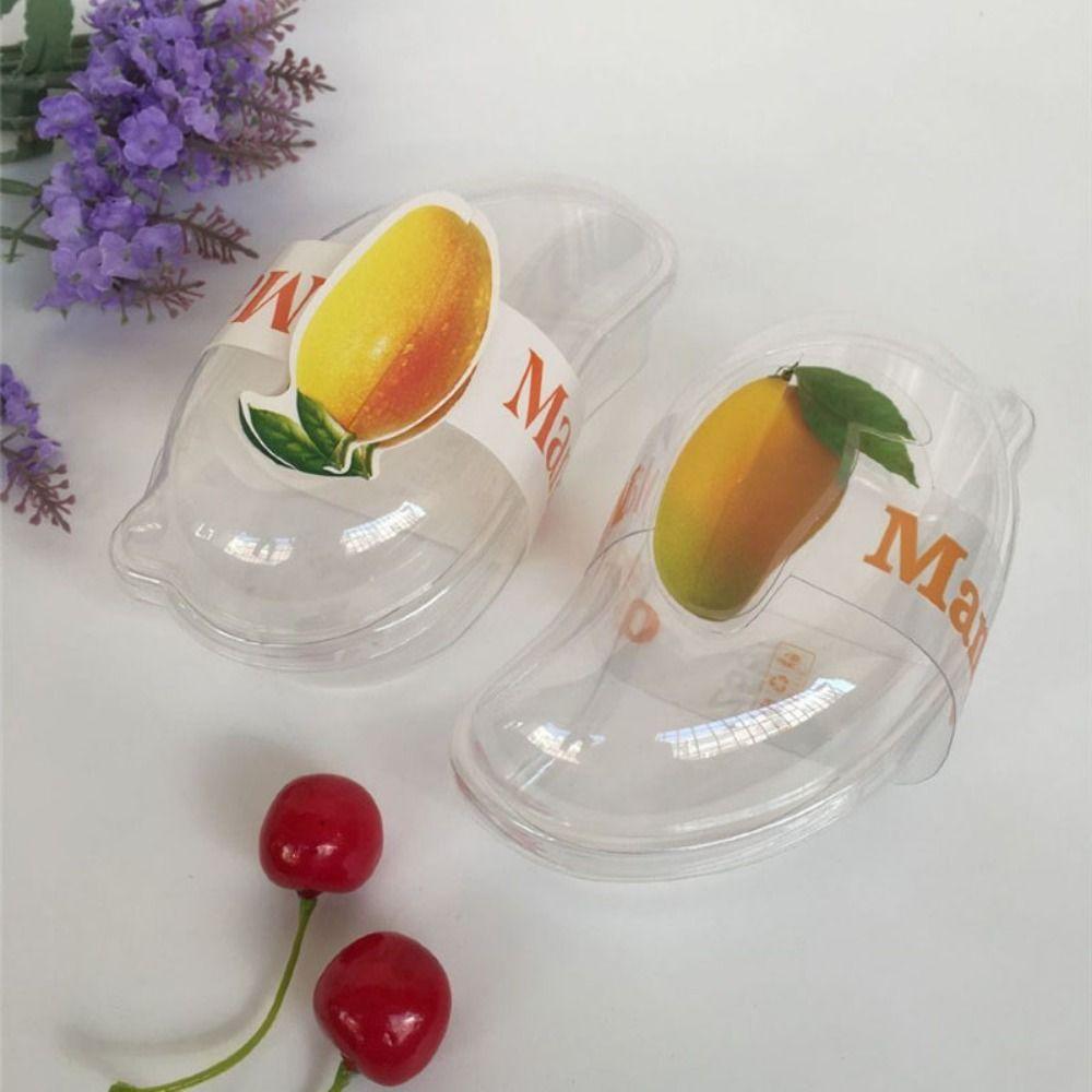50 шт. Прозрачная коробка для пирога манго большой вместимости, упаковочная коробка в форме фрукта, сыр