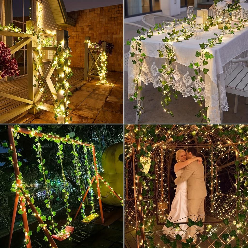 100LED Vine String Lights Waterproof Garden Fairy Light Artificial Ivy Garland for Outdoor Balcony Wedding Christmas Decor