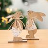 Easter Style Handmade Desk Stake Decor Wood Adorable Rabbit Shape Desk Sign Decor