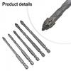 Triangle Shaped Eccentric Drill Bits Set for Glass Tile Drilling 5pcs