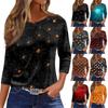 Women's T Shirt Halloween Print 3/4 Sleeve Daily Fashion Basic Round Neck Regular Top
