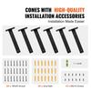 Shelf Bracket, 8”L x 4”W x 1.6”H 6 Pcs, Heavy Duty Floating Shelf Brackets, Brackets for Shelves, 5mm Thick Matte Black L Shelf Bracket,Steel Shelving