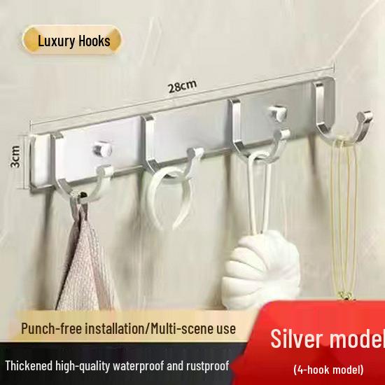 Клейкий крючок из космического алюминия для ванной и кухни - Самоклеящаяся вешалка для пальто и одежды