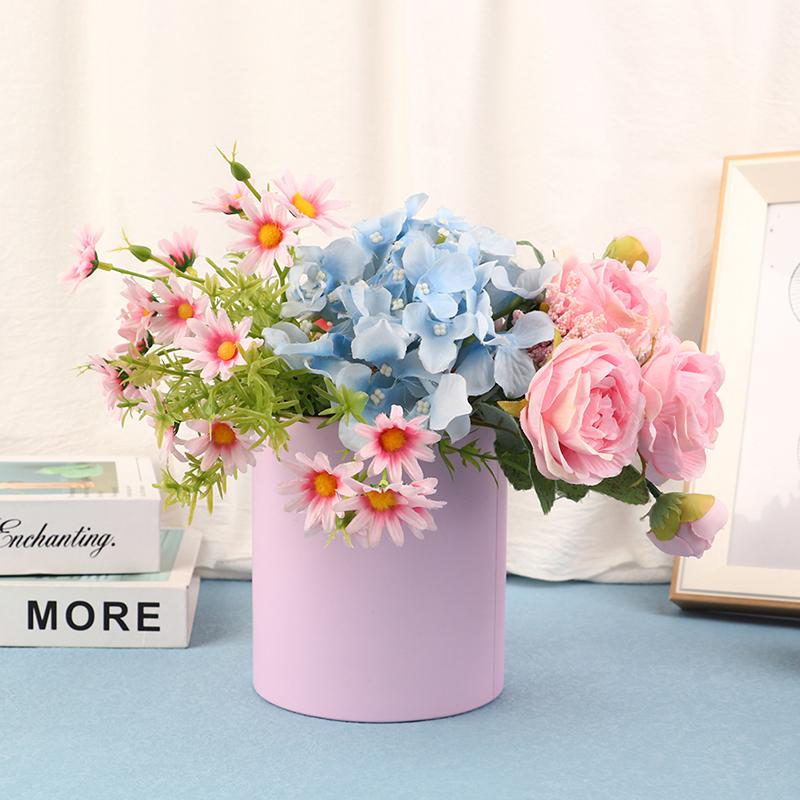 1Pc Flower Box Rose Bouquet Boxes Round Box Flower Arrangement Wedding Decor