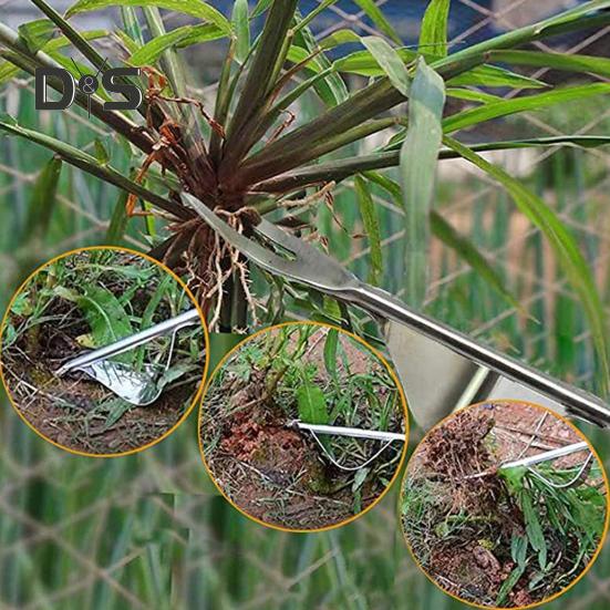 Из нержавеющей стали для удаления сорняков, садовый ручной прополочник, ручной прополочник с деревянной ручкой для двора, газона, фермерского инструмента для прополки