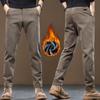 Men Winter Fleece Warm Corduroy Pants Youth Plus Size Warm Slim Thicken Casual Trousers