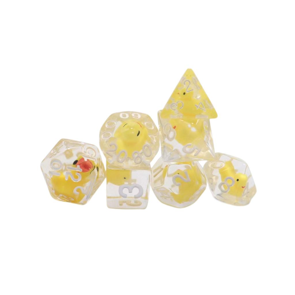 Игральные кости DND из 7 кубиков, резиновые уточки, игральные кости DND, лоток для игральных костей, игральные кости D и D для Dungeons and Dragons в подарок (Только набор игральных костей)