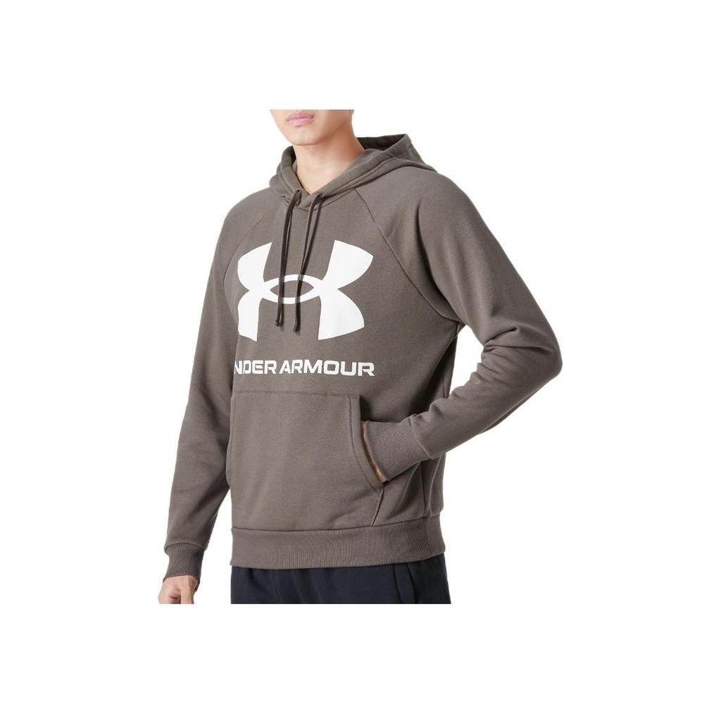 Under Armour Осень-зима 22, фирменный логотип, напечатанный на шнурке, капюшон, свитер с длинным рукавом, мужская толстовка, коричневый цвет 1357093-176