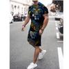 2024 New Summer Men's Suit Everyday Street Casual Short-Sleeved T-Shirt Outdoor Sports Stylish and Comfortable Shorts 3D Print