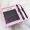 Long Lasting Curl False Eyelashes 144Pcs DIY Lash Extension Kit Individual Lashes Cluster Beginner