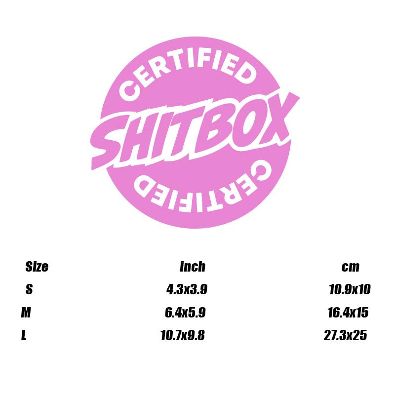 “SHITBOX CERTIFIED”stickers,Durable & Weather-Resistant Vehicle Accessory,Perfect for Adding a Touch of Humor to Your Car!