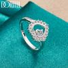925 Sterling Silver AAA Zircon Heart-shaped Ring, Fashionable Wedding Jewelry