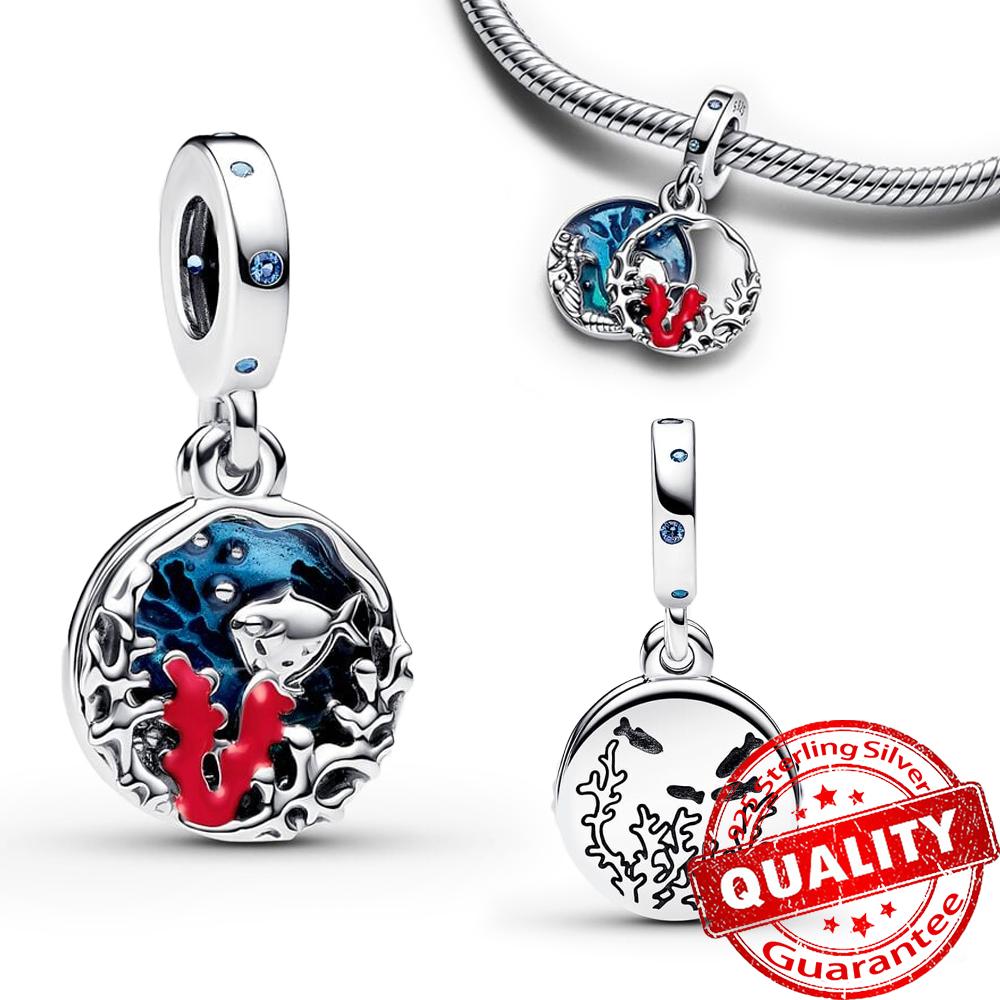 Медные бусины-морские звезды и подвеска-шарм в виде бабочки и стрекозы, подходят для браслета-змейки, бутикового ожерелья, синяя подвеска, подарок