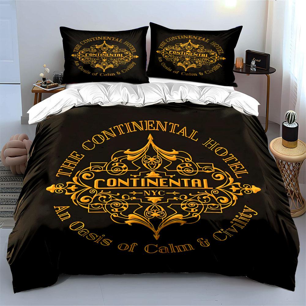 Continental Hotel Art Pattern Bedding Duvet Cover Set Duvet Cover Pillowcases  (1*Duvet Cover 2*Pillowcases, without duvet insert)