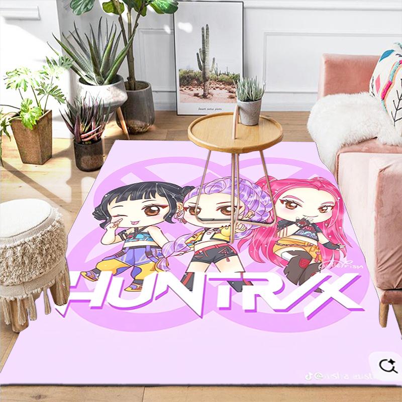1Pc Huntrix Future Fashion Icons Rug, Office Carpet Indoor Outdoor Doormat, Non-Slip, Comfortable, Living, Christmas Halloween, Xmas Gift L1460