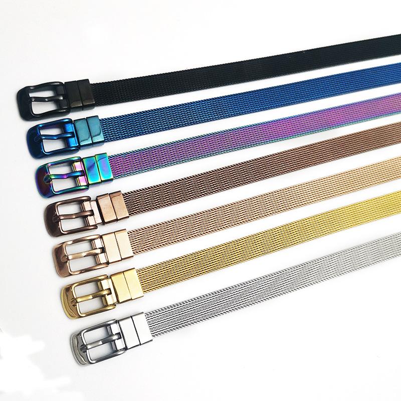 Adjustable Milanese Strap Belt Buckle Stainless Steel Mesh Bracelet Women