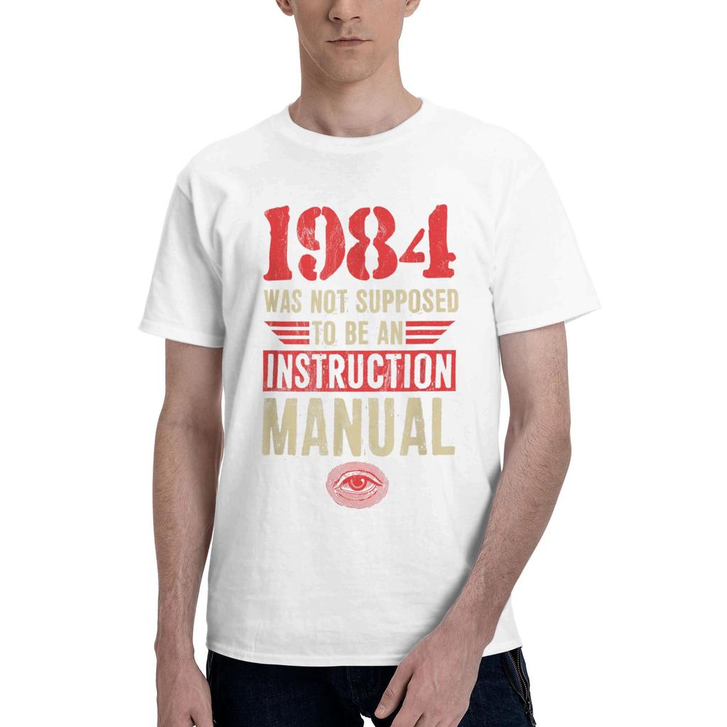 1984 George Orwell should not be an instruction Unisexual T Shirt Hippie TShirts ShortSleeve Tops Cotton Plus Size Top Tees