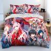 Zero Two DARLING In The FRANXX Anime Bedding Set Duvet Cover Bed Set Quilt Cover Pillowcase Comforter King Queen Size Boys Adult