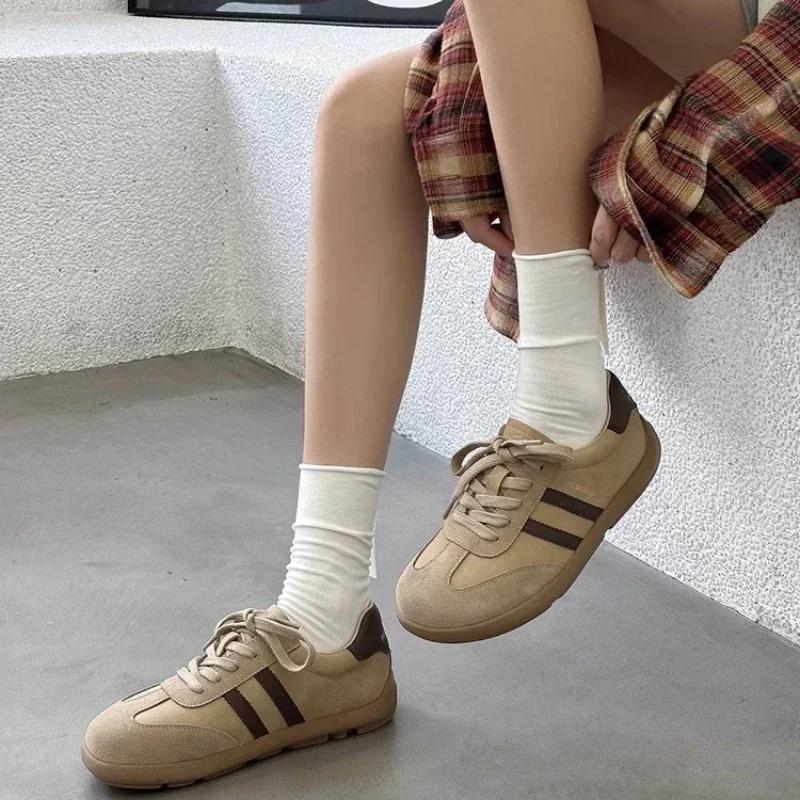 Women's Soft Soled Frosted Flat Casual Board Shoes Comfortable Single Shoes Sneakers Women Zapatos De Mujer