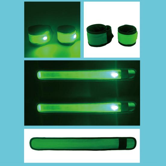 6Pcs LED Light Up Clap Wristband Glow In The Dark Clap Bracelet Running Arm Band Night Safety Cycling Walking Reflective Strips 3 Modes Wrist Light