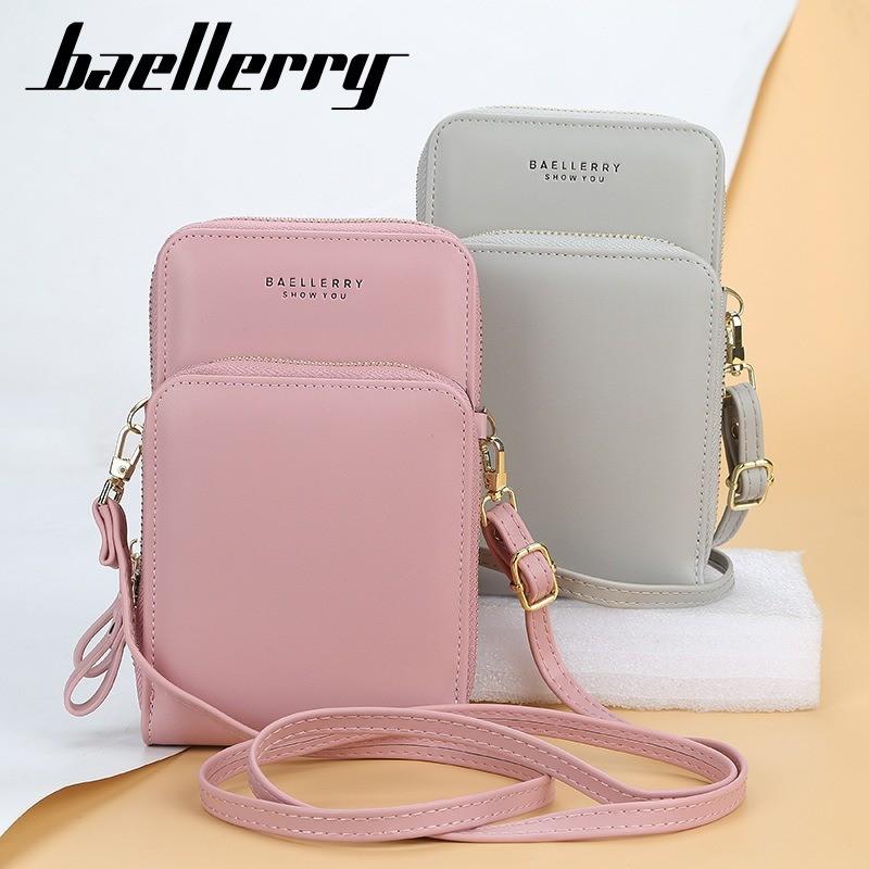 Baellerry Womens Wallet Pu Leather Large Capacity Zipper Crossbody Phone Bag For Daily Use