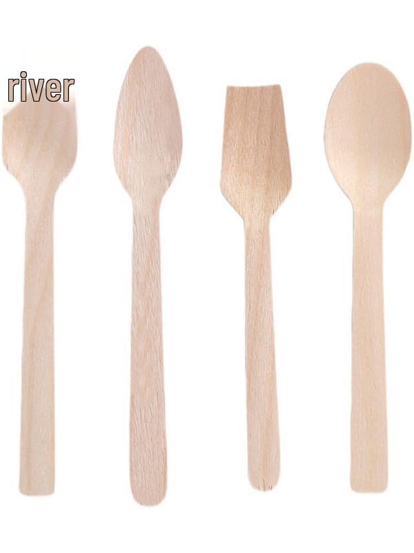 11CM Biodegradable Wooden Ice Cream Spoons