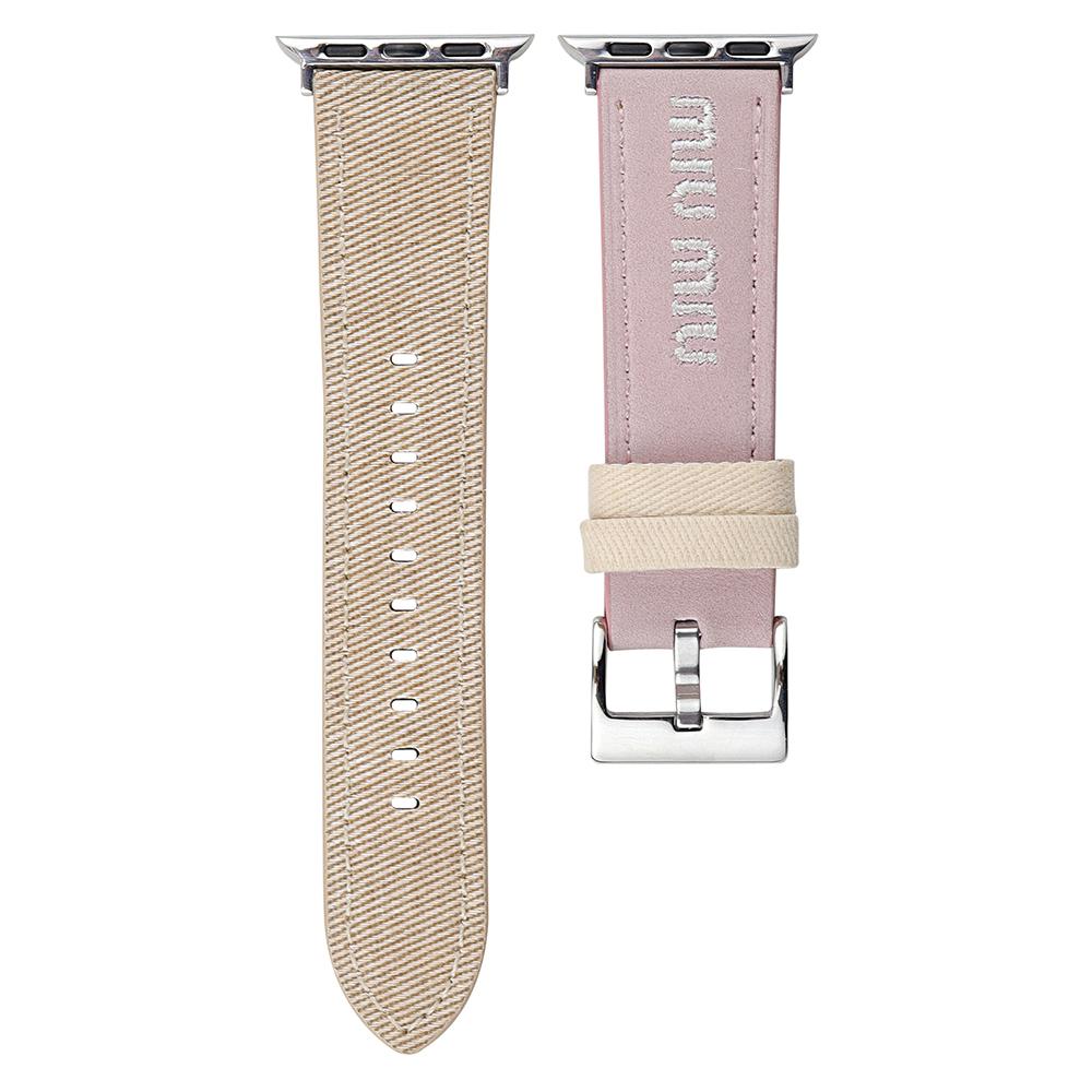 Watch Band For Apple Watch Series 10 Ultra 9 8 7 SE 6 5 4 3 2 1 46mm 49mm 45mm 44mm 42mm Embroidered Denim Leather Strap