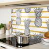 Kitchen Multifunctional Decorative Glass Board Pineapple Strips 80x52 cm