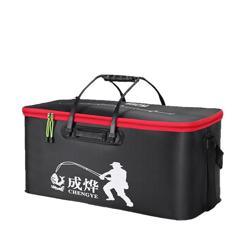 Портативное складное ведро для рыбы: Многофункциональный садок для рыбы с ручкой и плечевым ремнем для переноски воды и рыбалки.