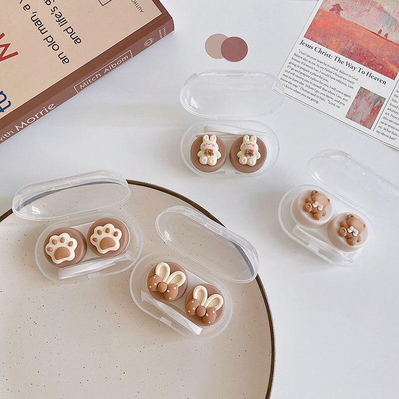 Чехол для контактных линз Новый чехол для контактных линз с пинцетом, набор присосок, портативный контейнер, коробка для контактных линз для женщин и мужчин