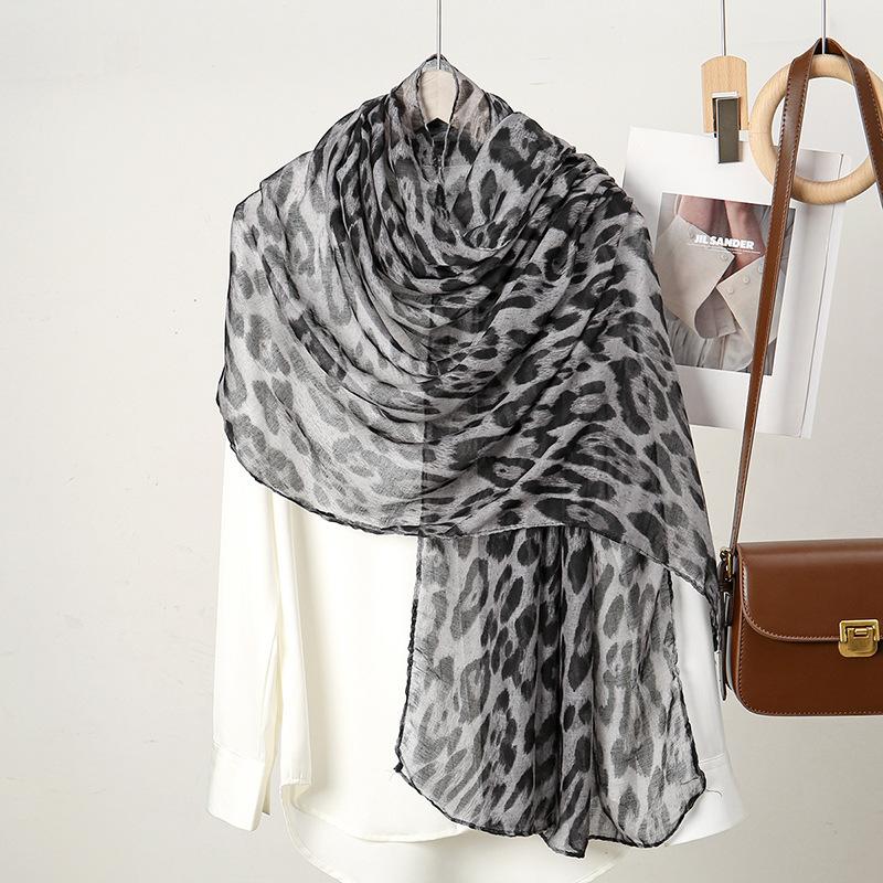 New Fashion Commuter Floral Print Versatile High-quality Balinese Yarn Cotton Linen Feel Women's Soft Scarf Sun Protection